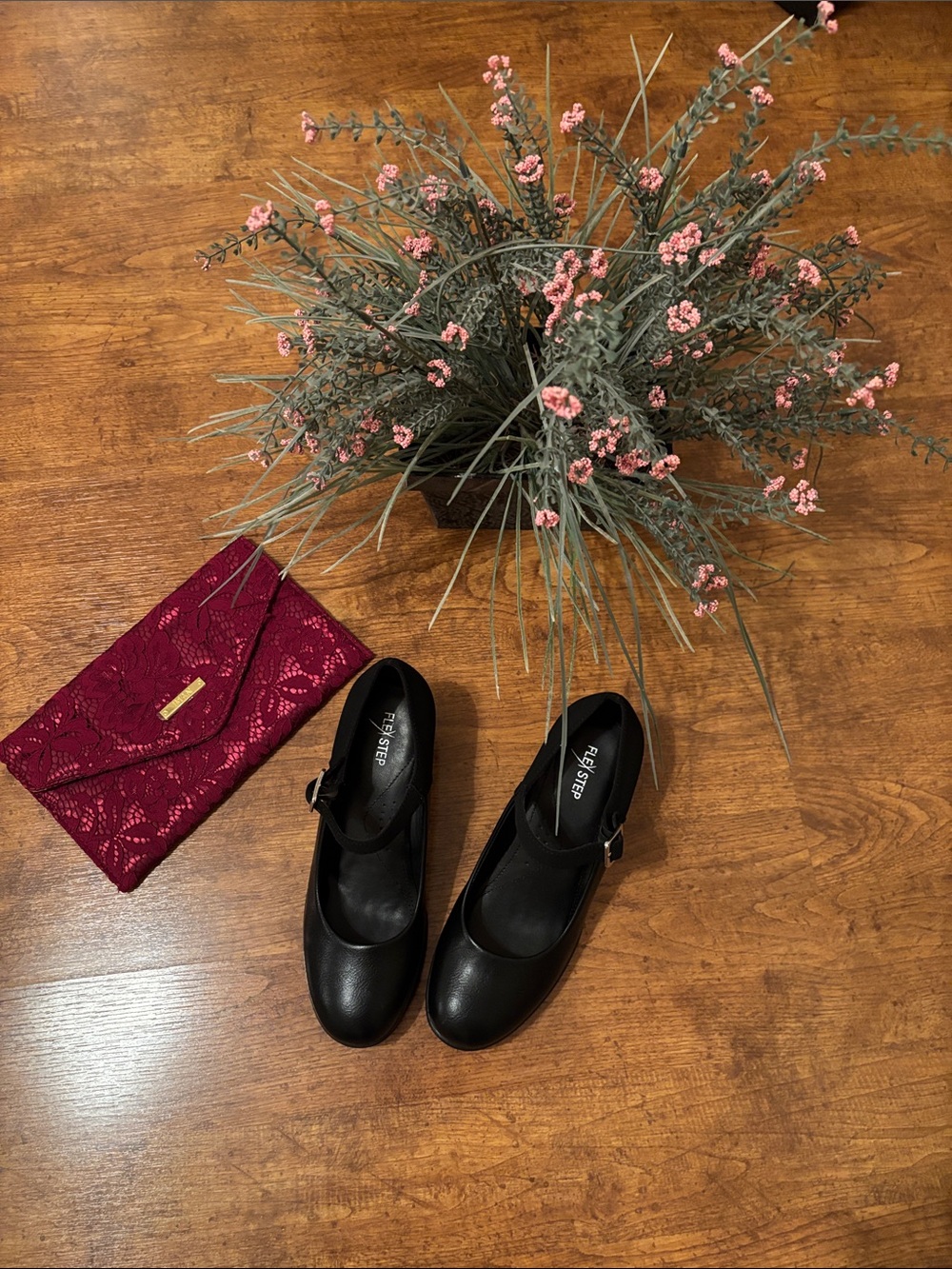 Flex Step Black Mary Jane heels.